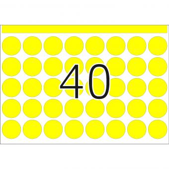 HERMA Haftetiketten in Druckereipackung DP1, 2741, Papier gelb, Ø 19 mm, 252 Blatt/10.000 Etiketten 