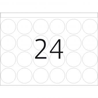 HERMA Haftetiketten in Druckereipackung DP1, 2750, Papier weiß, Ø 25 mm, 210 Blatt/5.000 Etiketten 