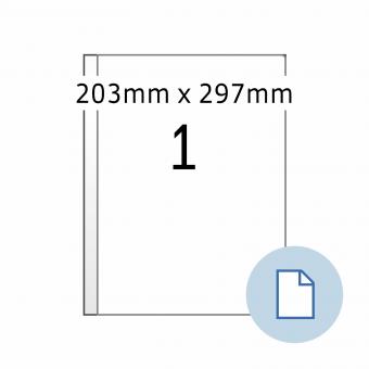 HERMA Blattetiketten A4, 58101, PE-Folie weiß, 203x297mm, 250 Blatt/250 Etiketten 