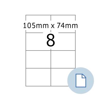 HERMA Blattetiketten A4, 58105, PE-Folie weiß, 105x74mm, 250 Blatt/2.000 Etiketten 