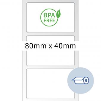 HERMA Thermodirektetiketten, 58311, Thermo eco, weiß, 80x40mm, 1.500 Etiketten/Rolle 