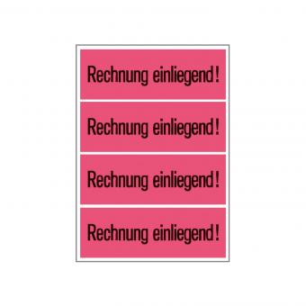 HERMA Versandzettel RECHNUNG, 6752, Papier leuchtrot, 118x39 mm, 250 Blatt/1.000 Etiketten 