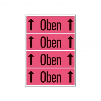 HERMA Versandzettel OBEN, 6756, Papier leuchtrot, 118x39 mm, 250 Blatt/1.000 Etiketten 