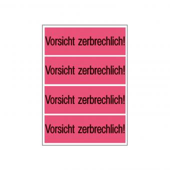 HERMA Versandzettel ZERBRECHLICH, 6758, Papier leuchtrot, 118x39 mm, 250 Blatt/1.000 Etiketten 