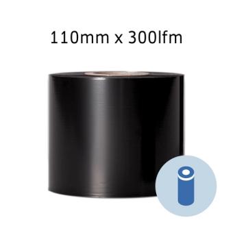 HERMA Wachs-Harz TT-Band Vario für Flachkopfdrucker, 80031, schwarz, außen, 1 Rolle 110mm x300lfm 