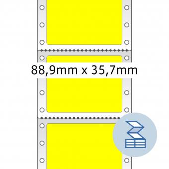 HERMA Lochrandetiketten, 8181, Papier gelb, 88,90x35,70mm, 2.000 Etiketten/Pack. 
