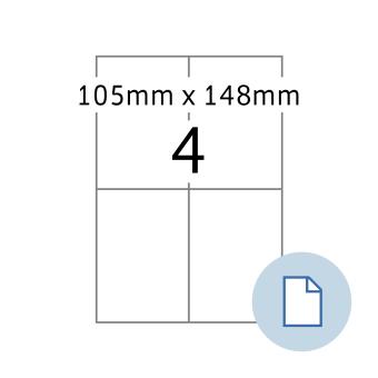 HERMA Blattetiketten A4, 8404, Papier weiß 105x148 mm, 500 Blatt/2.000 Etiketten 