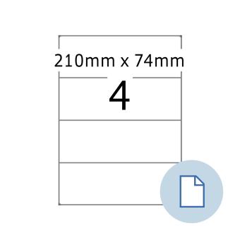 HERMA Blattetiketten A4, 8405, Papier weiß 210x74 mm, 500 Blatt/2.000 Etiketten 