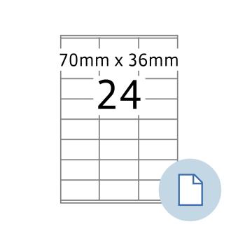 HERMA Blattetiketten A4, 8418, Papier weiß 70x36 mm, 500 Blatt/12.000 Etiketten 