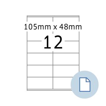 HERMA Blattetiketten A4, 8419, Papier weiß 105x48 mm, 500 Blatt/6.000 Etiketten 