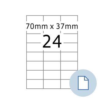 HERMA Blattetiketten A4, 8424, Papier weiß 70x37 mm, 500 Blatt/12.000 Etiketten 