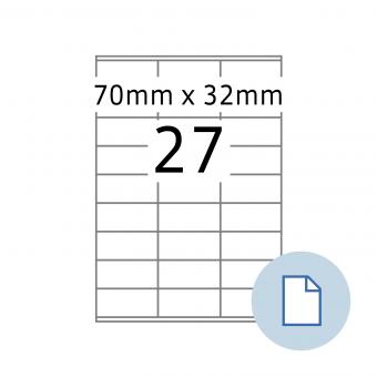HERMA Blattetiketten A4, 8704, Papier weiß 70x32 mm, 100 Bl./2.700 Etik./Liefereinheit 10 Pack. 