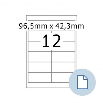HERMA Blattetiketten A4, 8711, Papier weiß 96,5x42,3 mm, 100 Bl./1.200 Etik./Liefereinheit 10 Pack 