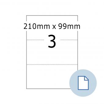 HERMA Blattetiketten A4, 8771, Papier weiß 210x99mm, 100 Blatt/300 Etik./Lieferinheit 10 Pack.