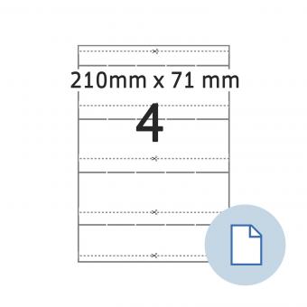 HERMA Blattetiketten A4, VDA Warenanhänger, Papier weiß, 210x71 mm, 500 Blatt/2.000 Etiketten 