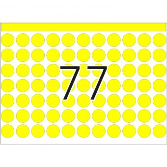 HERMA Haftetiketten in Druckereipackung DP1, 2721, Papier gelb, Ø 13 mm, 132 Blatt/10.000 Etiketten 