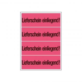 HERMA Versandzettel LIEFERSCHEIN, 6754, Papier leuchtrot, 118x39 mm, 250 Blatt/1.000 Etiketten 