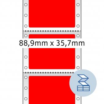 HERMA Lochrandetiketten, 8182, Papier rot, 88,90x35,70mm, 2.000 Etiketten/Pack. 
