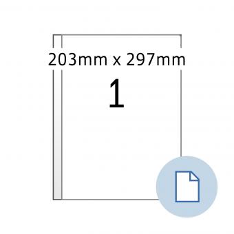 HERMA Blattetiketten A4, 8401, Papier weiß, 203x297 mm, 500 Blatt/500 Etiketten 