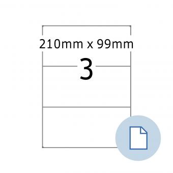 HERMA Blattetiketten A4, 8403, Papier weiß, 210x99 mm, 500 Blatt/1.500 Etiketten 