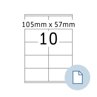 HERMA Blattetiketten A4, 8420, Papier weiß 105x57 mm, 500 Blatt/5.000 Etiketten 