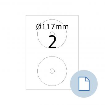 HERMA Blattetiketten A4, 8656, Papier weiß CD-Etikett, 100 Blatt/200 Etik./Liefereinheit 10 Pack. 