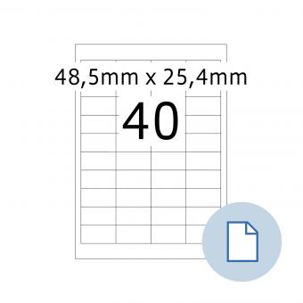 HERMA Blattetiketten A4, 8658, Papier weiß 48,5x25,4mm, 100 Blatt/4.000 Etik./Liefereinheit 10 Pack. 