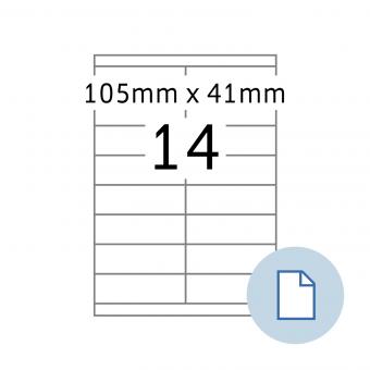 HERMA Blattetiketten A4, 8733, Papier weiß 105x41mm, 100 Bl./1.400 Etik./Liefereinheit 10 Pack. 